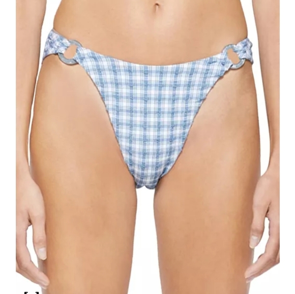 Jonathan Simkhai Plaid Adriatic Bikini Bottoms - Picture 1 of 1